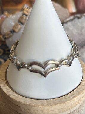 & Other Stories Silver Double-Heart Link Bracelet